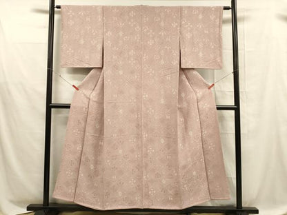 平和屋着物■上質な小紋　草花文　正絹　逸品　DABD6853cm