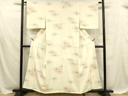 平和屋着物■上質な小紋　花菱文　正絹　逸品　DABD6855cm