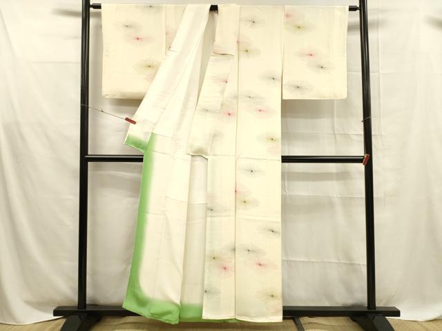 平和屋着物■上質な小紋　花菱文　正絹　逸品　DABD6855cm