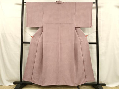 平和屋着物■上質な色無地　丸地紋　石竹色　正絹　逸品　DABD6858cm
