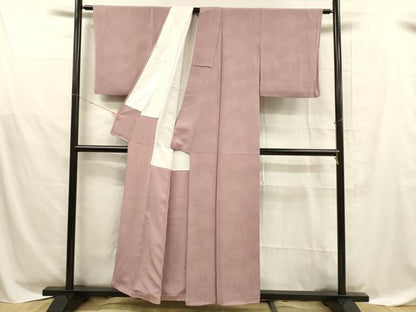 平和屋着物■上質な色無地　丸地紋　石竹色　正絹　逸品　DABD6858cm