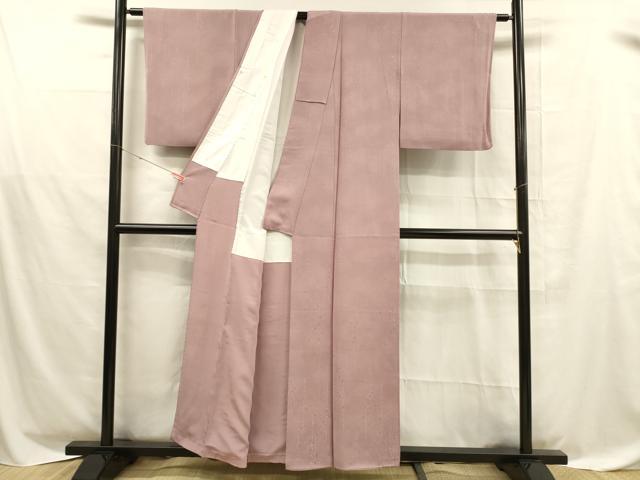 平和屋着物■上質な色無地　丸地紋　石竹色　正絹　逸品　DABD6858cm
