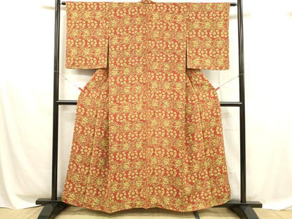 平和屋着物■上質な小紋　花鳥文　正絹　逸品　DABD6859cm