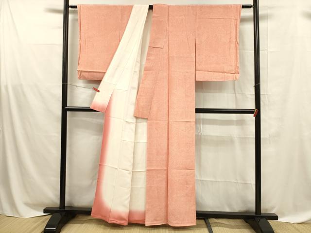 平和屋着物■江戸小紋　鮫小紋柄　御所車花文　反端付き　正絹　逸品　DABD6860cm