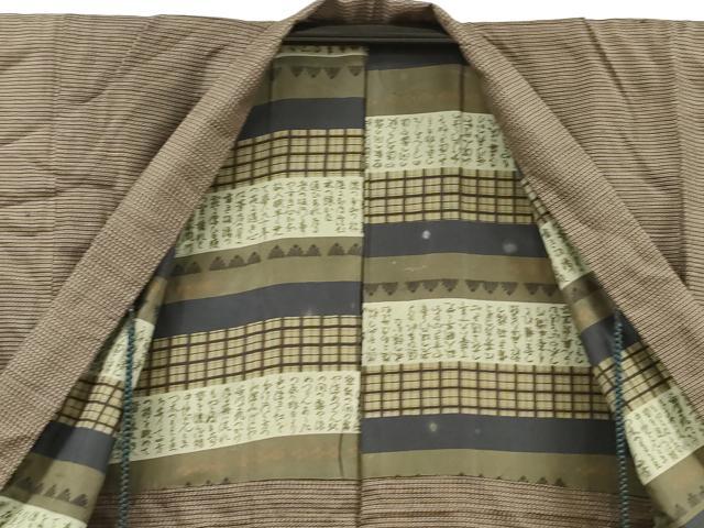 平和屋着物■男性　本場大島紬　アンサンブル　格子　正絹　逸品　DABD6867cm