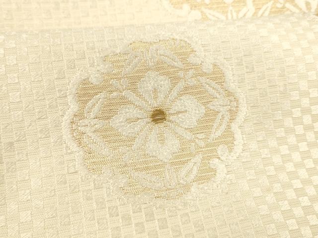 平和屋着物▽六通柄袋帯　スリーシーズン　春夏秋　唐織　舞花文　金糸　正絹　逸品　DABD6873cm