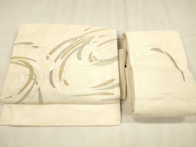 平和屋着物＊夏物 つけ帯 流水文 金銀糸 正絹 逸品 DABD6874cm