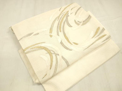 平和屋着物＊夏物 つけ帯 流水文 金銀糸 正絹 逸品 DABD6874cm