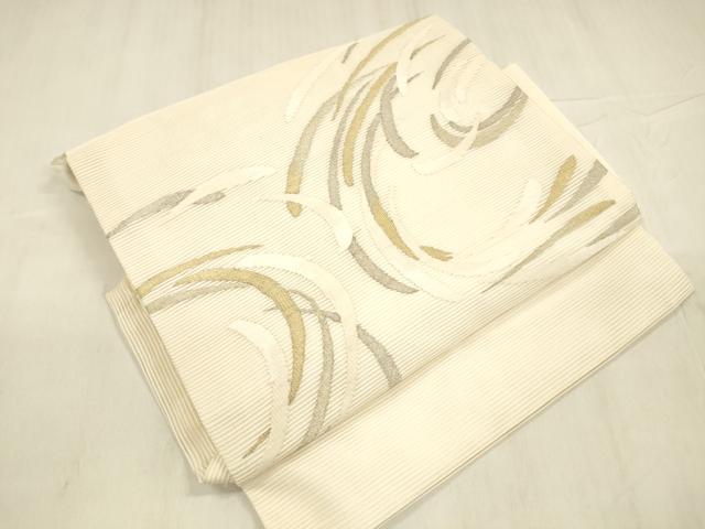平和屋着物＊夏物 つけ帯 流水文 金銀糸 正絹 逸品 DABD6874cm