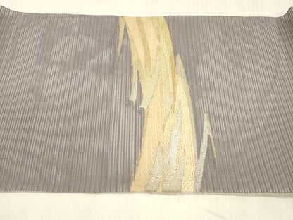 平和屋着物＊夏物 絽綴れ 八寸名古屋帯 抽象文様 金銀糸 三越扱い 正絹 逸品 DABD6876cm