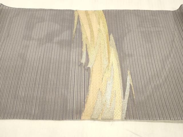 平和屋着物＊夏物 絽綴れ 八寸名古屋帯 抽象文様 金銀糸 三越扱い 正絹 逸品 DABD6876cm