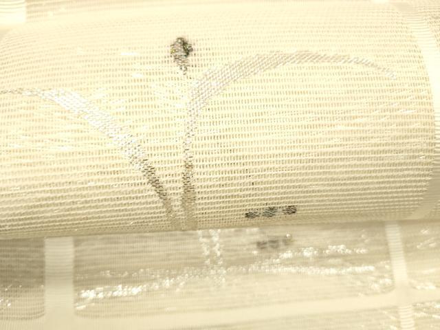 平和屋着物＊夏物 六通柄袋帯 草葉文 銀糸 正絹 逸品 DABD6880cm