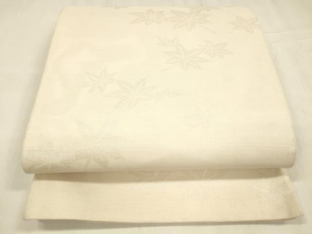 平和屋着物＊夏物 六通柄袋帯 舞葉文 銀糸 正絹 逸品 DABD6881cm