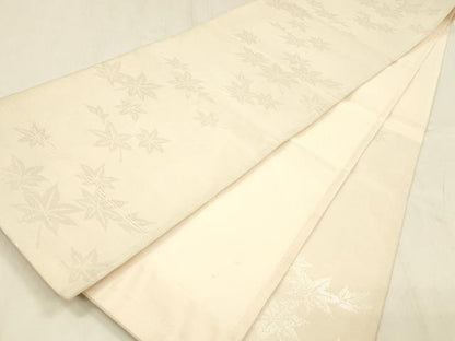 平和屋着物＊夏物 六通柄袋帯 舞葉文 銀糸 正絹 逸品 DABD6881cm