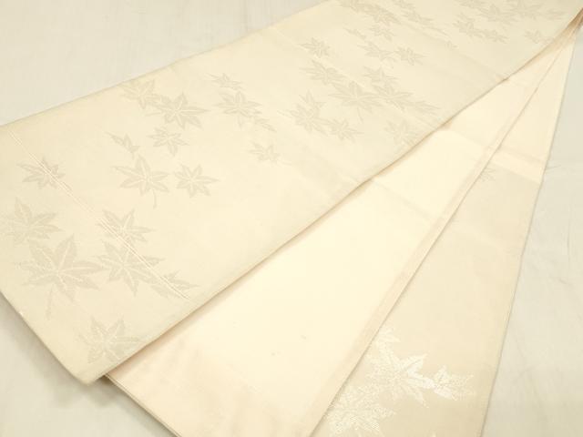 平和屋着物＊夏物 六通柄袋帯 舞葉文 銀糸 正絹 逸品 DABD6881cm