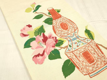平和屋着物＊夏物 六通柄 本袋帯 器物花文 正絹 逸品 DABD6889cm