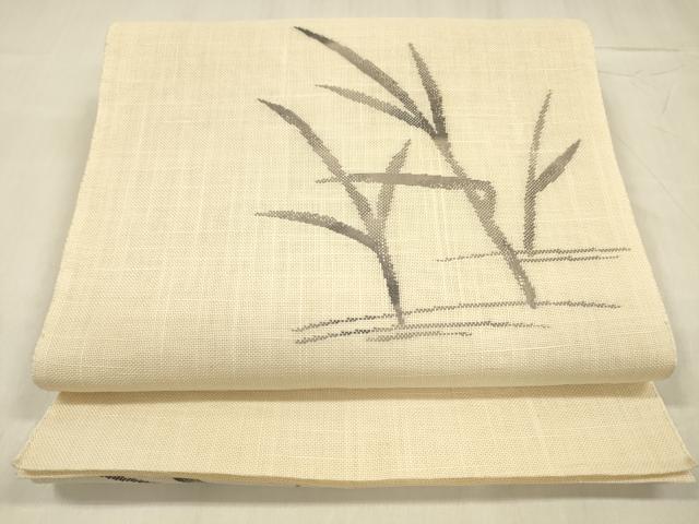 平和屋着物＊夏物 八寸名古屋帯 草葉文 DABD6892cm