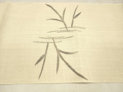平和屋着物＊夏物 八寸名古屋帯 草葉文 DABD6892cm