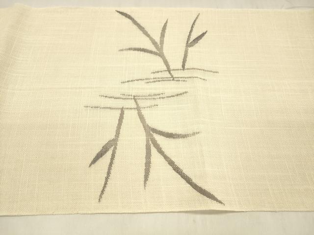 平和屋着物＊夏物 八寸名古屋帯 草葉文 DABD6892cm