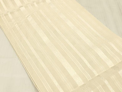 平和屋着物＊夏物 本場筑前博多織 八寸名古屋帯 紗献上 肌色 正絹 逸品 DABD6898cm