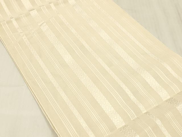 平和屋着物＊夏物 本場筑前博多織 八寸名古屋帯 紗献上 肌色 正絹 逸品 DABD6898cm