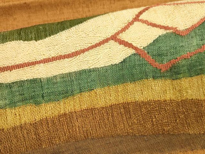 平和屋着物▽太鼓柄袋帯　スリーシーズン　春夏秋　すくい織　抽象文様　正絹　逸品　DABD6900cm