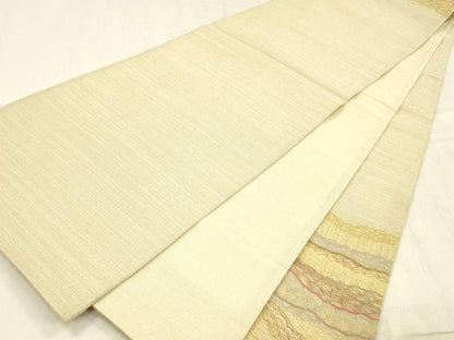 平和屋着物＊夏物 太鼓柄袋帯 流水文 金銀糸 正絹 逸品 DABD6903cm
