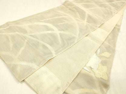 平和屋着物＊夏物 六通柄 本袋帯 籬草花文 金銀糸 正絹 逸品 DABD6906cm