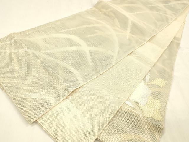 平和屋着物＊夏物 六通柄 本袋帯 籬草花文 金銀糸 正絹 逸品 DABD6906cm