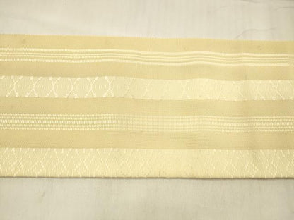 平和屋着物＊夏物 本場筑前博多織 八寸名古屋帯 紗献上 蜂蜜色 正絹 逸品 DABD6910cm