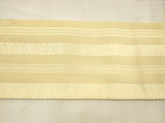 平和屋着物＊夏物 本場筑前博多織 八寸名古屋帯 紗献上 蜂蜜色 正絹 逸品 DABD6910cm