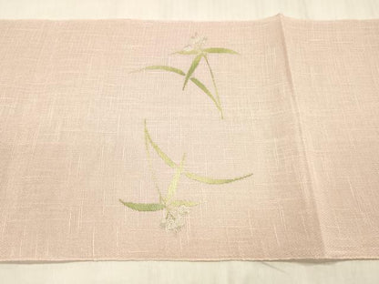 平和屋着物＊夏物 八寸名古屋帯 流水草花文 DABD6916cm