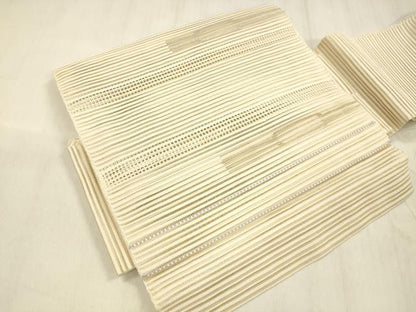 平和屋着物＊夏物 絽綴れ つけ帯 横段文 金銀糸 正絹 逸品 DABD6917cm