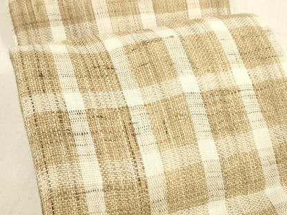 平和屋着物＊夏物 両面 半幅帯 格子 間道 麻 逸品 DABD6918cm