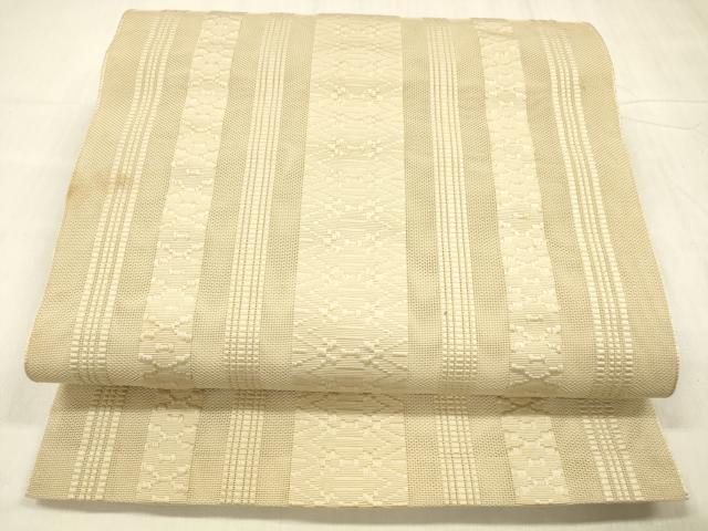 平和屋着物＊夏物 博多織 八寸名古屋帯 紗献上 丁子色 DABD6919cm