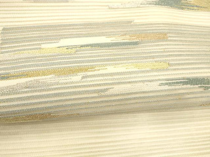 平和屋着物＊夏物 絽綴れ 八寸名古屋帯 抽象文様 金銀糸 正絹 逸品 DABD6921cm