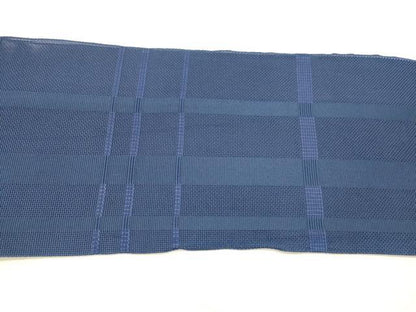 平和屋着物＊夏物 八寸名古屋帯 格子 濃藍色 DABD6922cm