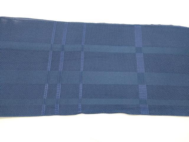 平和屋着物＊夏物 八寸名古屋帯 格子 濃藍色 DABD6922cm