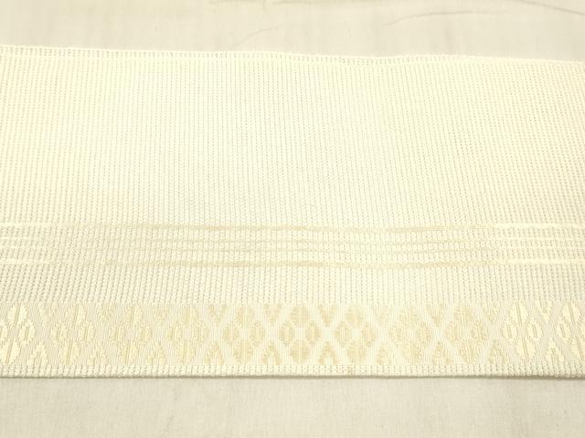 平和屋着物＊夏物 本場筑前博多織 八寸名古屋帯 紗献上 生成り色 正絹 逸品 DABD6924cm