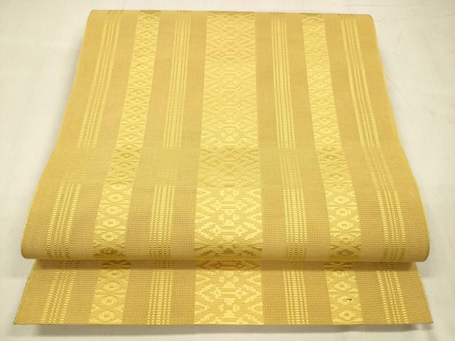 平和屋着物＊夏物　本場筑前博多織　八寸名古屋帯　紗献上　黄朽葉色　正絹　逸品　DABD6925cm 平和屋着物＊夏物 本場筑前博多織 八寸名古屋帯 紗献上 黄朽葉