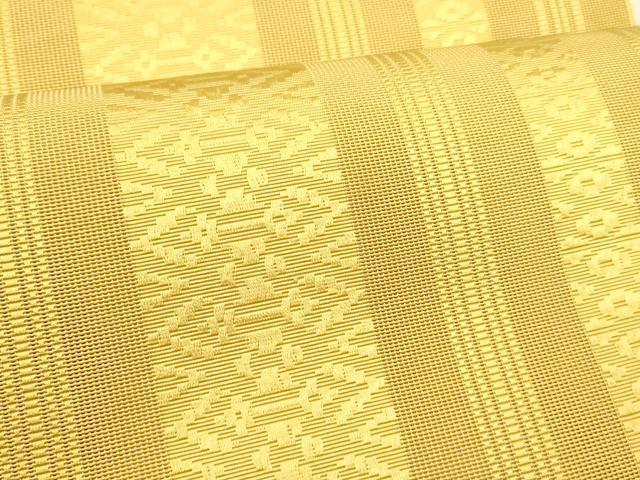 平和屋着物＊夏物　本場筑前博多織　八寸名古屋帯　紗献上　黄朽葉色　正絹　逸品　DABD6925cm 平和屋着物＊夏物 本場筑前博多織 八寸名古屋帯 紗献上 黄朽葉