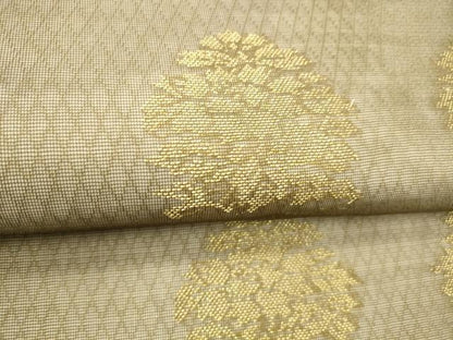 平和屋着物＊夏物 九寸名古屋帯 草花文 金糸 正絹 逸品 DABD6929cm
