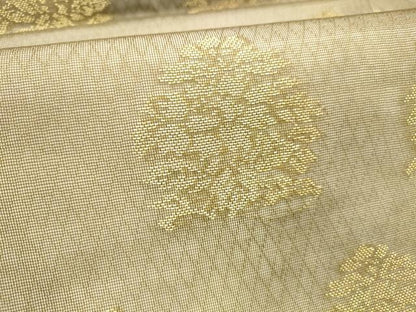 平和屋着物＊夏物 九寸名古屋帯 草花文 金糸 正絹 逸品 DABD6929cm