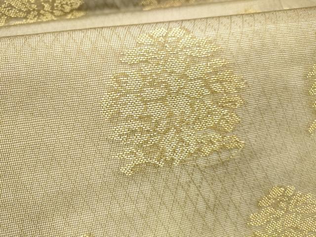 平和屋着物＊夏物 九寸名古屋帯 草花文 金糸 正絹 逸品 DABD6929cm