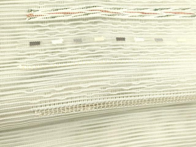 平和屋着物＊夏物 絽綴れ 八寸名古屋帯 横段文 正絹 逸品 DABD6932cm