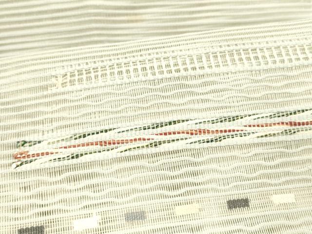 平和屋着物＊夏物 絽綴れ 八寸名古屋帯 横段文 正絹 逸品 DABD6932cm