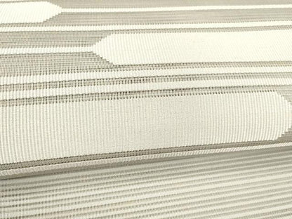 平和屋着物＊夏物 絽綴れ 八寸名古屋帯 横段文 白花色 正絹 逸品 DABD6933cm