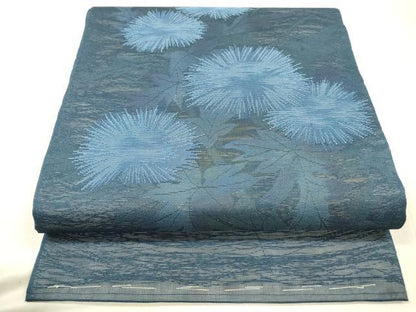 平和屋着物＊夏物 太鼓柄袋帯 草花文 正絹 逸品 DABD6938cm