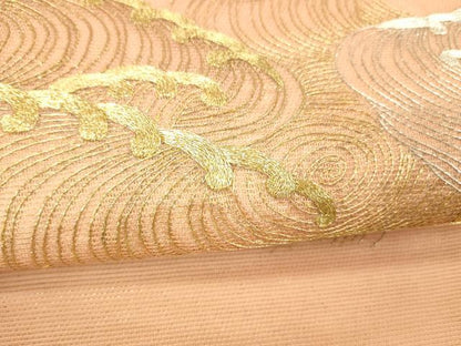 平和屋着物＊夏物 太鼓柄袋帯 総刺繍 流水文 金銀糸 正絹 逸品 DABD6939cm