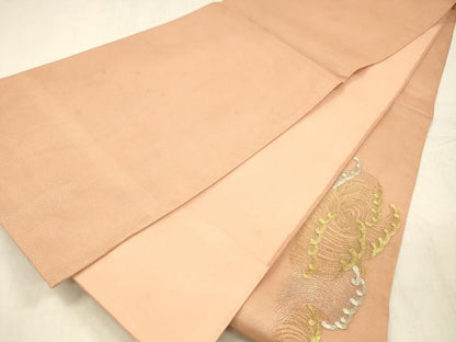 平和屋着物＊夏物 太鼓柄袋帯 総刺繍 流水文 金銀糸 正絹 逸品 DABD6939cm